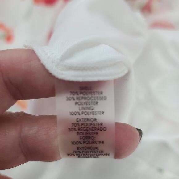 Calvin Klein floral Flutter sleeve Maxi dress white floral Sz 2 Feminine modest - Picture 9 of 12